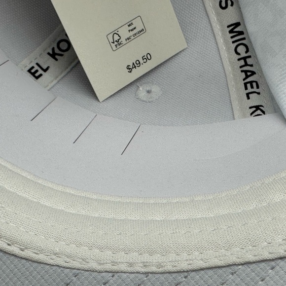 Michael Kors Men's Baseball Hat OS White MK SIG SPORT Performance - Picture 12 of 12